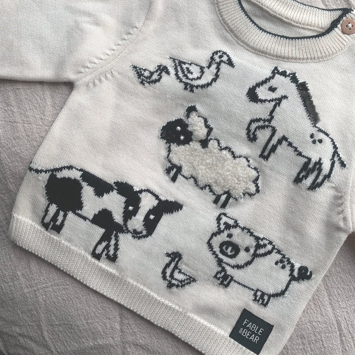 Luxury Farmyard Baby Hamper, Organic Cotton Clothing & Personalised Cow Comforter Set