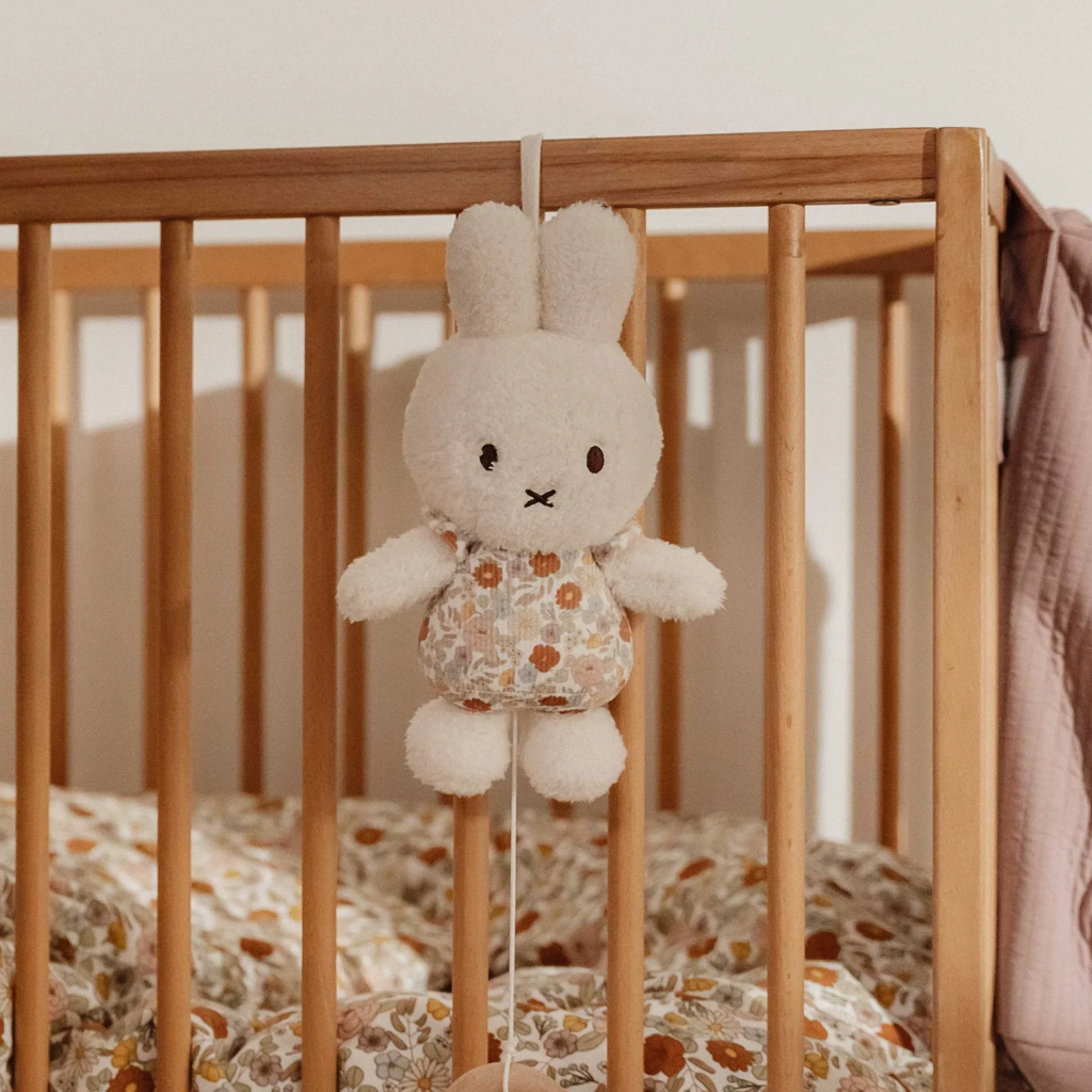 WHITE HANGING MIFFY MUSICBOX WITH FLORAL OUTFIT