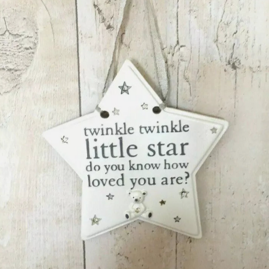 Bambino Hanging Star Plaque 'Twinkle Twinkle Little Star