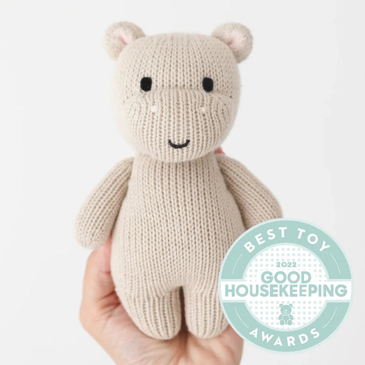 hand knitted hippo 