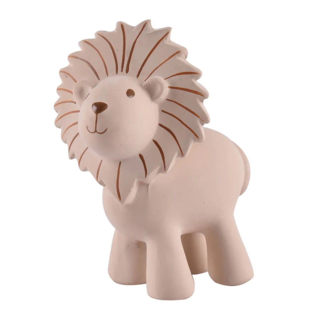 Rubber lion teether in light brown colour 