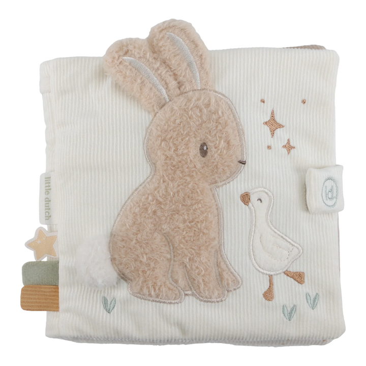 soft neutral baby book with bunny