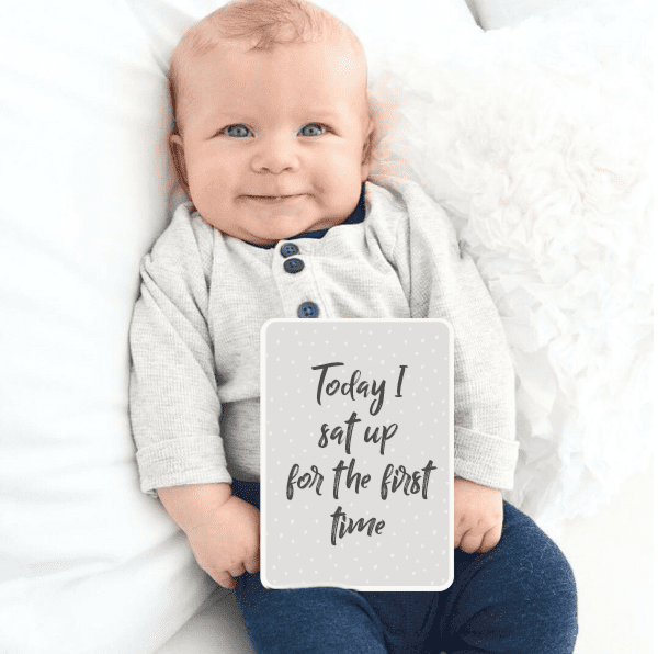 Neutral coloured modern baby milestone cards