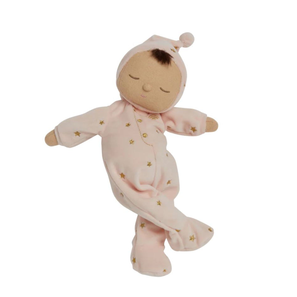 ollie ella musical soft aby doll in a pink onsie