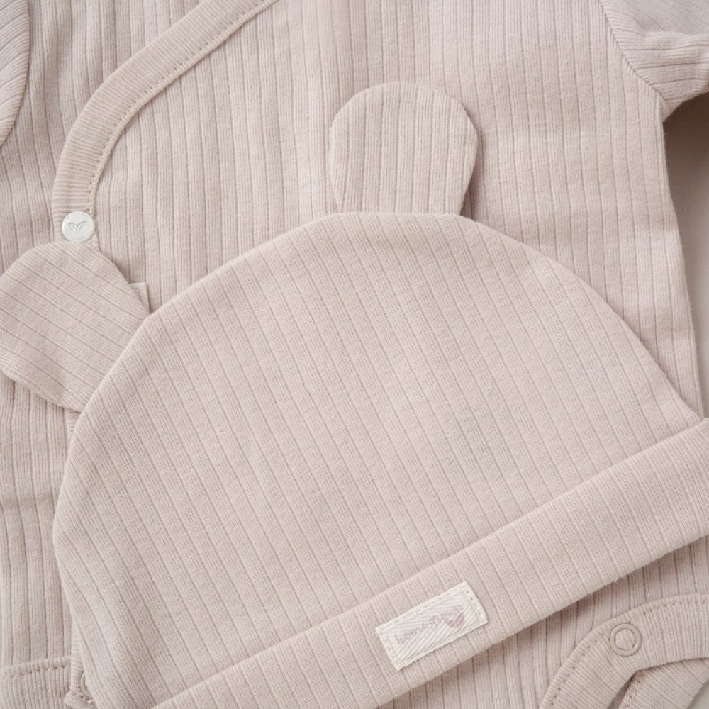 Organic Baby Clothing Set In Beige
