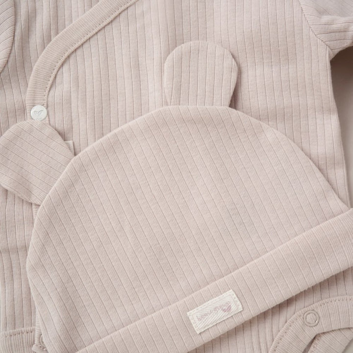 Organic Baby Clothing Set In Beige