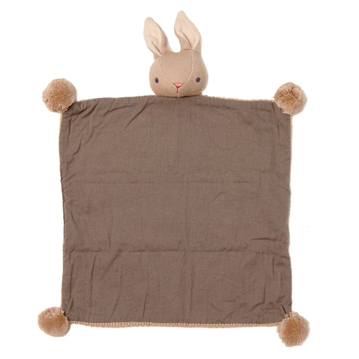 Taupe Bunny Organic Knit Toy and matching comforter