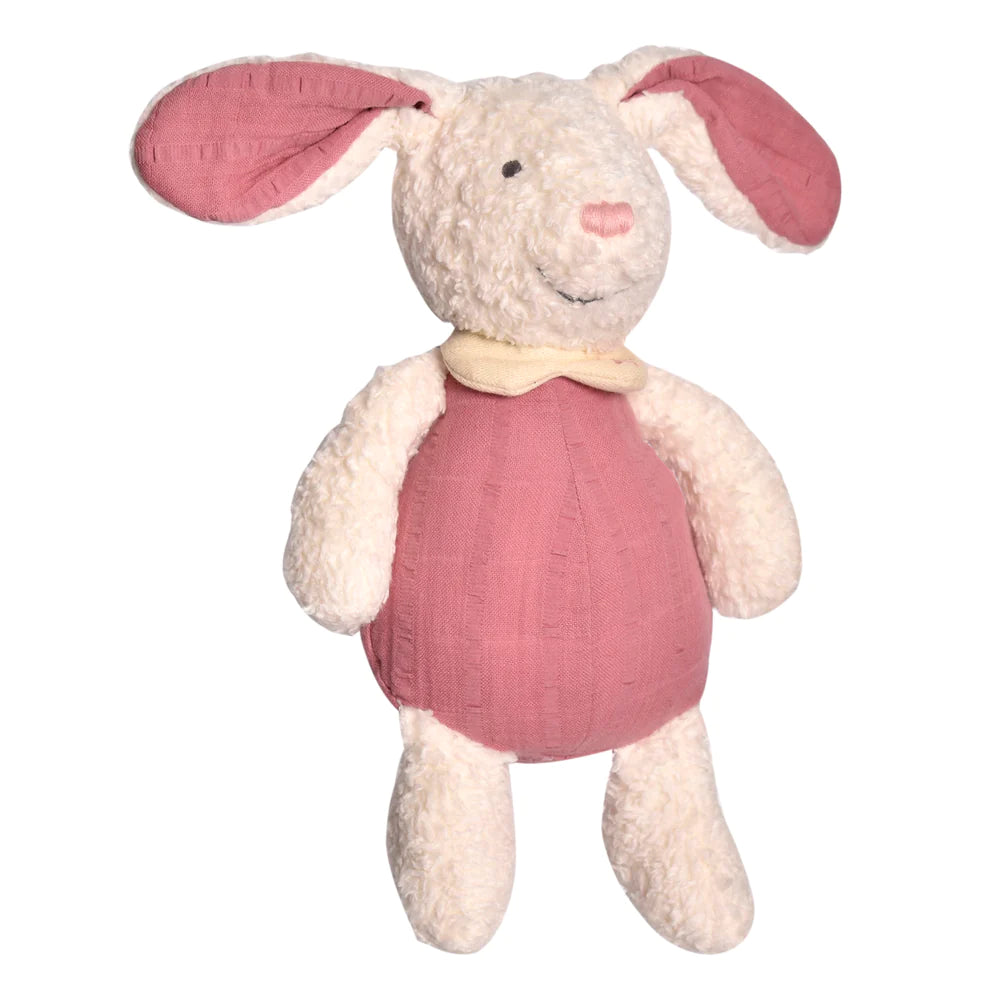 Blossom the Bunny Organic Cotton Soft Toy, White Bunny Baby Toy Or Sibling Gift