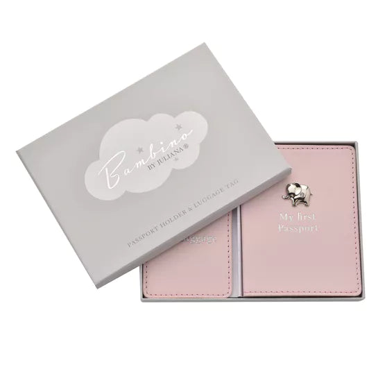 Pink Baby Passport Holder And Luggage Label