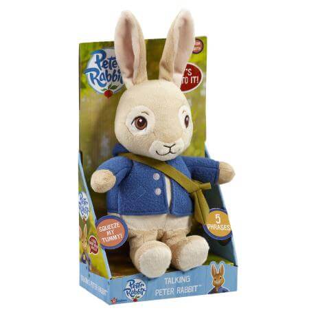 peter rabbit talking soft toy in a box 