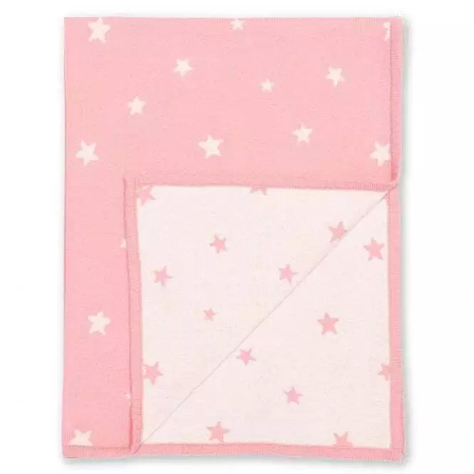 Pink star organic cotton baby blanket