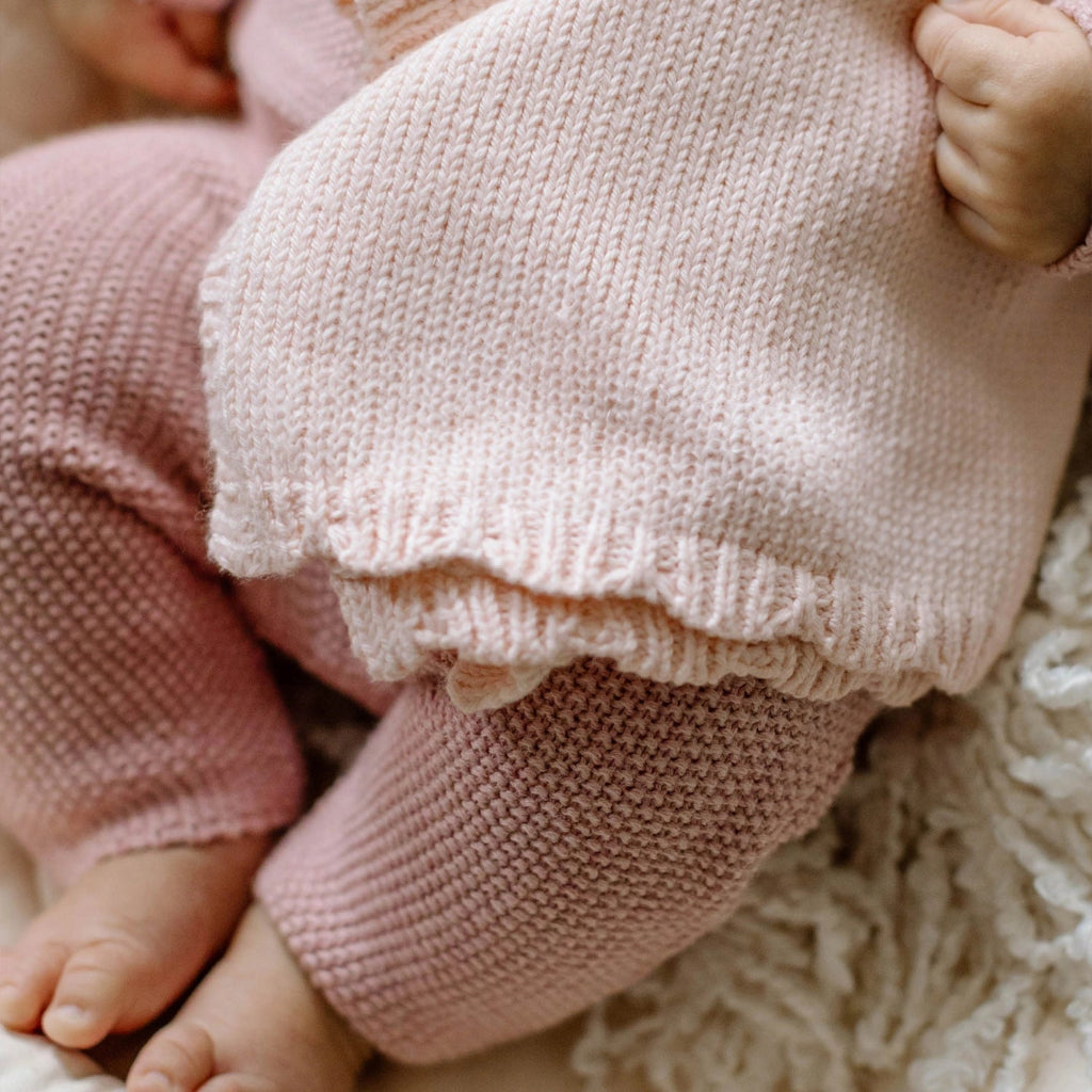 pink organic cotton knit lovey