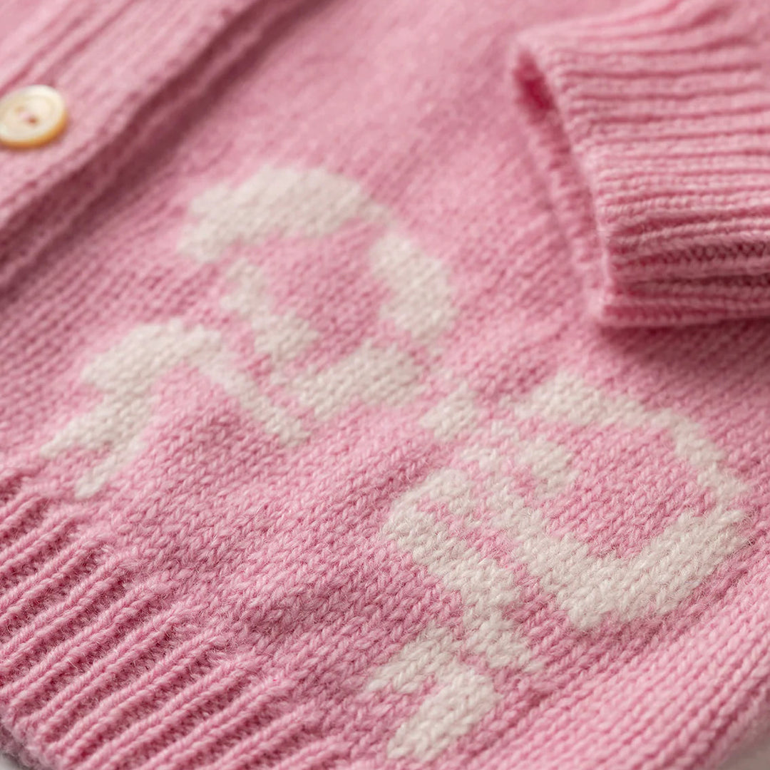 PINK CASHMERE CARDIGAN