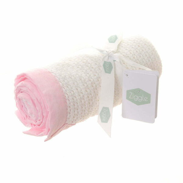 Baby Cellular Blankets with Pink Trim