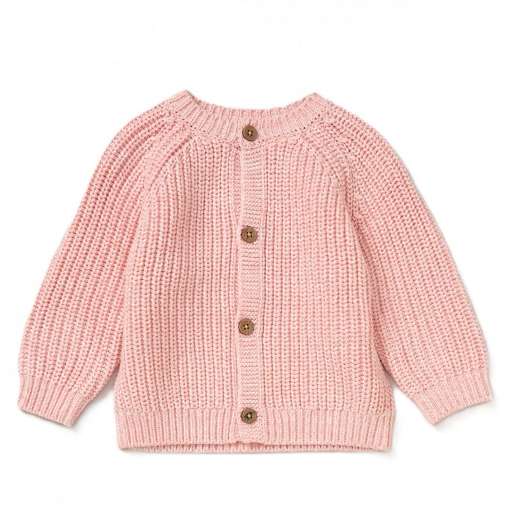 Pink chunky knit cardigan 