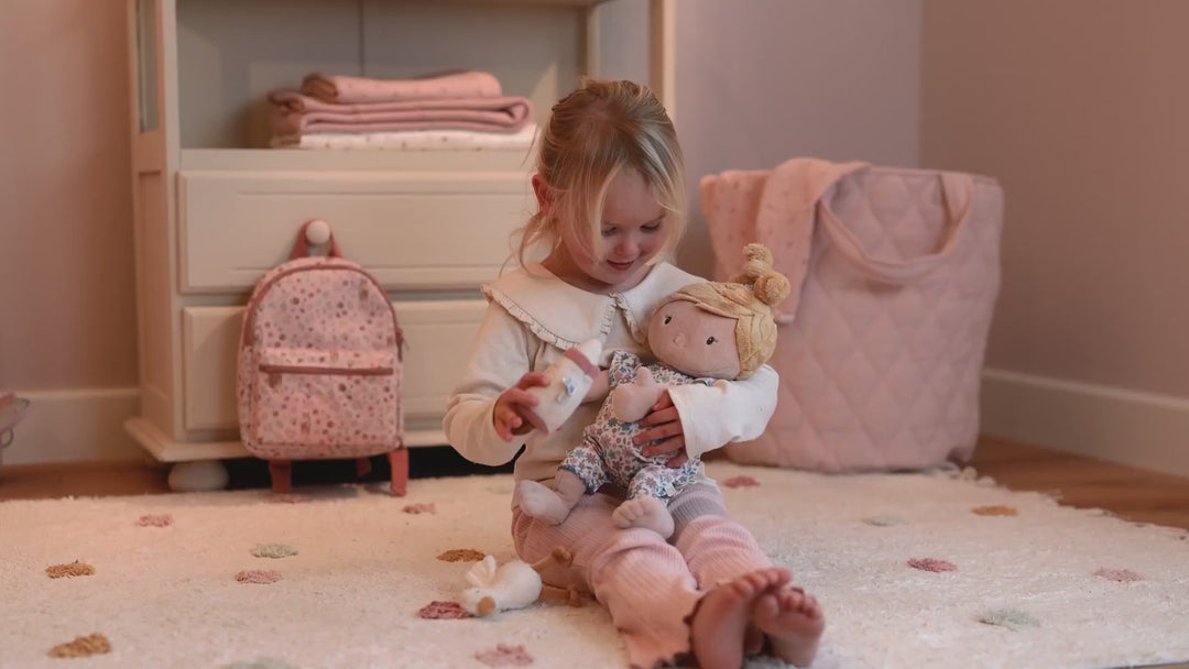 baby soft doll with soft toy goose and baby bottle 