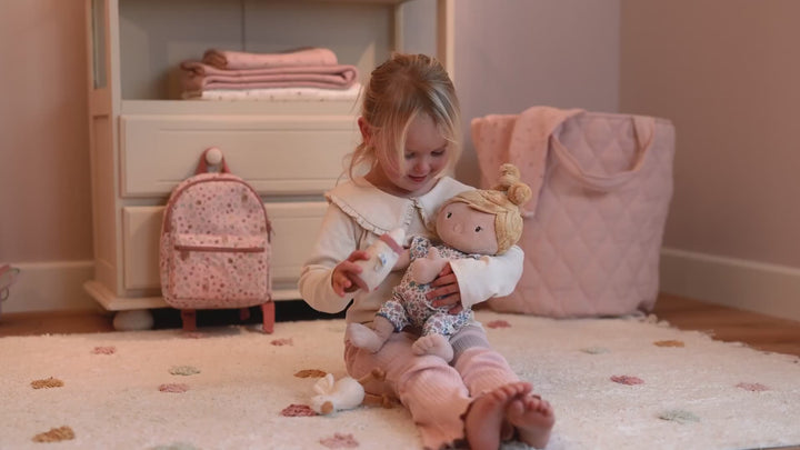 baby soft doll with soft toy goose and baby bottle 