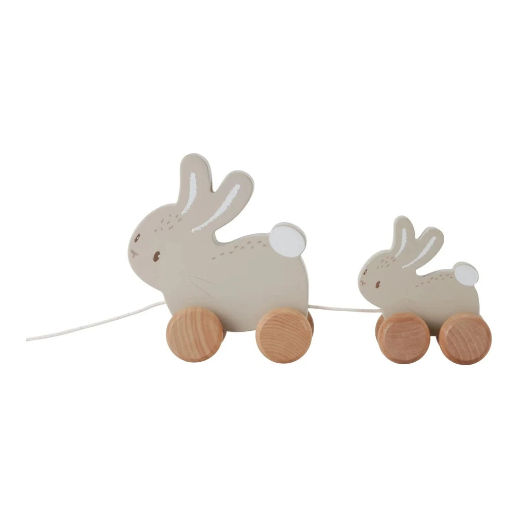 wooden pull along bunnies by Little Dutch