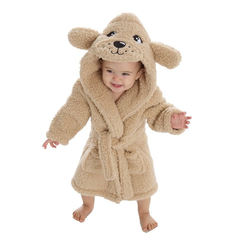 caramel coloured  puppy baby dressing gown