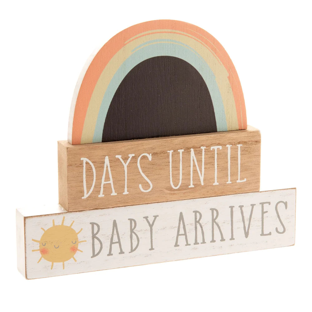 rainbow pregnancy plaque with chalk area 