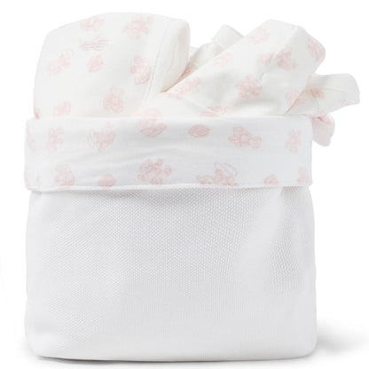 Ralph Lauren baby fabric basket with baby clothing sets in pink and white