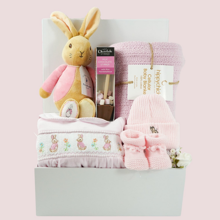 Beatrix Potter Flopsy Bunny Baby Girl Hamper, New Mum Gift, Corporate Baby Gift