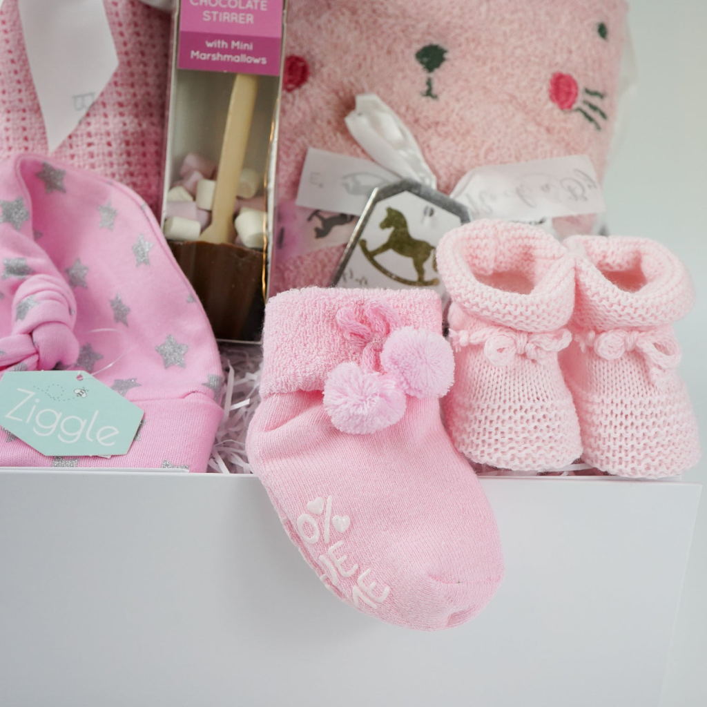 Baby Girl Hamper, Snuggly Bunny Baby Hooded Towel, Baby Blanket, New Mum Chocolate Treat