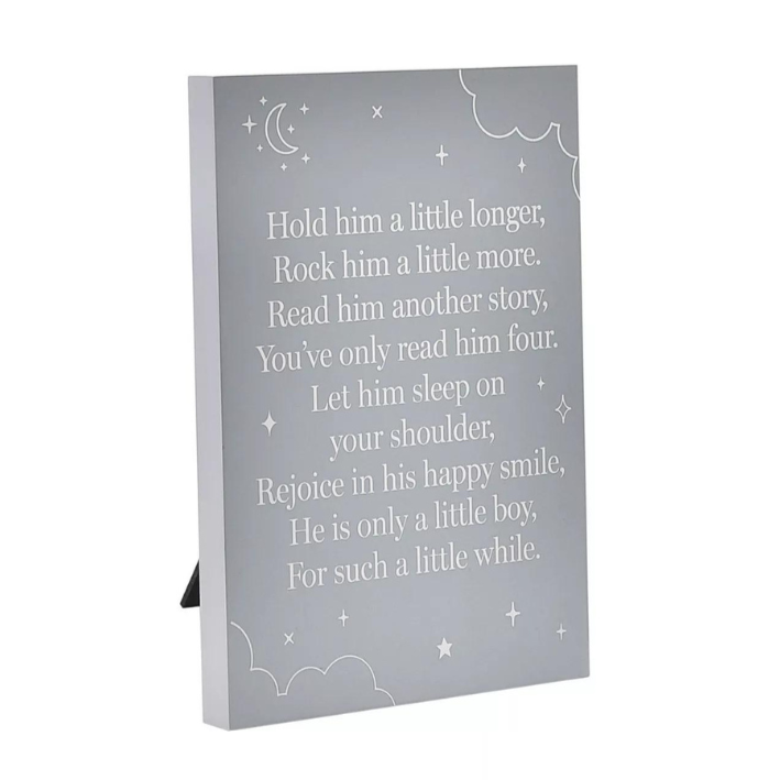 A Little Boy Standing Nursery Plaque