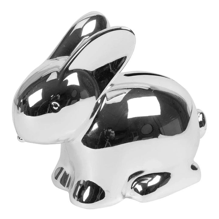 silver plated bunny money box