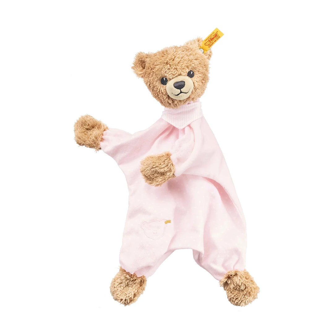 PINK STEIFF TEDDY BABY COMFORTER