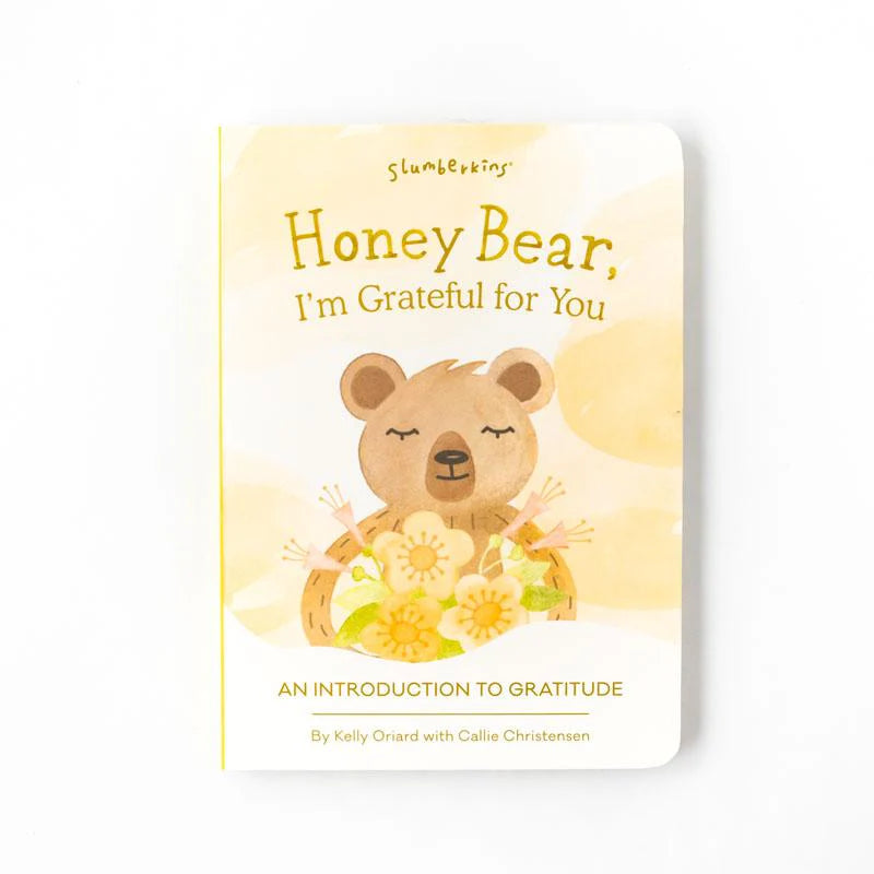 honey bear snuggler with 2 board books about grattude