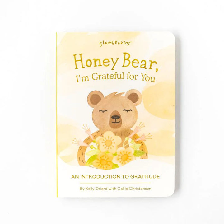 honey bear snuggler with 2 board books about grattude