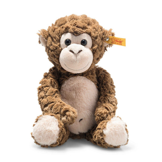 Brown cuddly monkey with Steiff button in ear