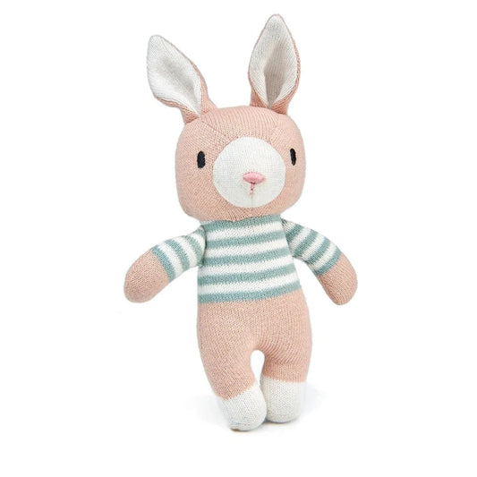 Knitted Rabbit Baby Toy, Finbar Hare By Threadbear Design