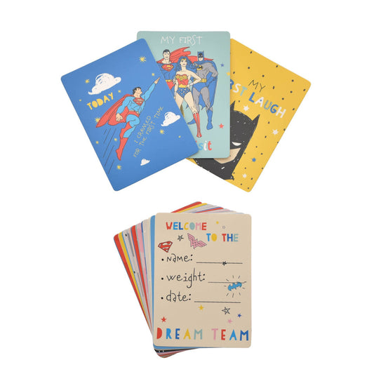 Super Hero brightly coloured baby milestone cards 