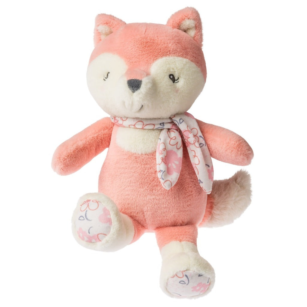 Fox in salmon pink with floral scarf