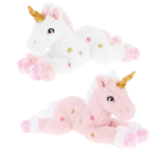 pink and white unicorn soft toy