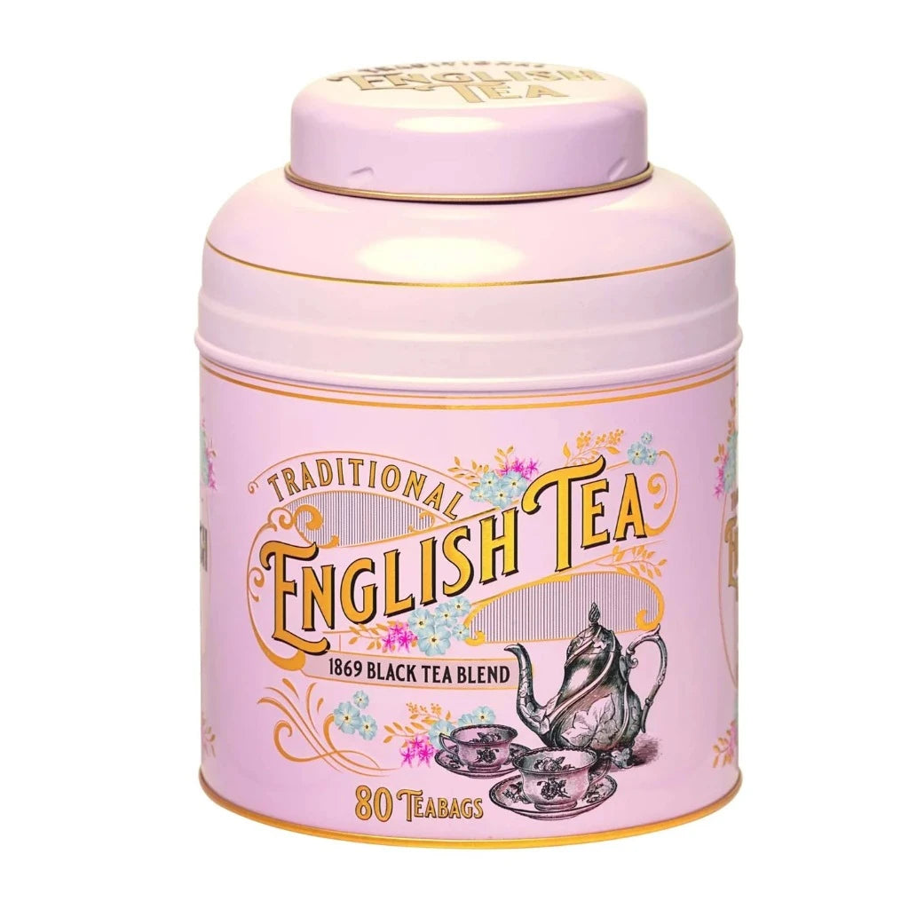 pink tea caddy tin 