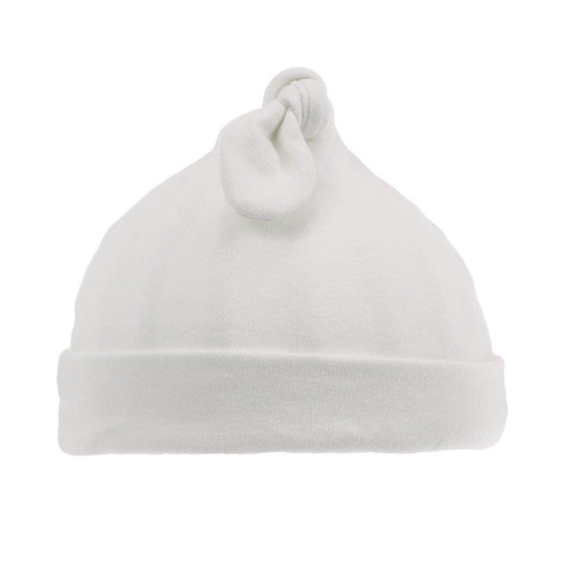 white cotton knot hat