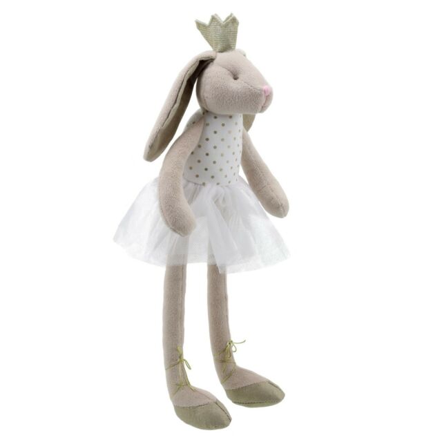 Soft rabbit in a tulle skirt and crown