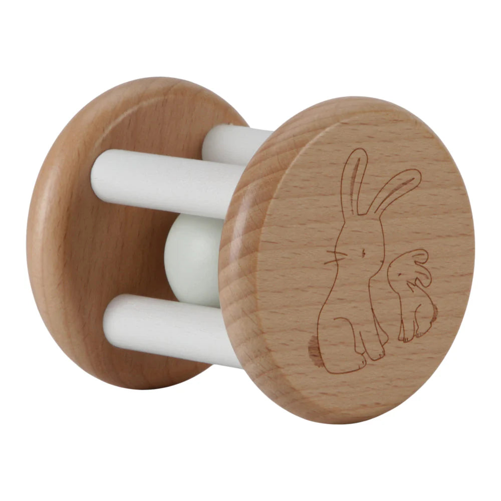 Little Dutch Wooden Roller Rattle With Bunny Design