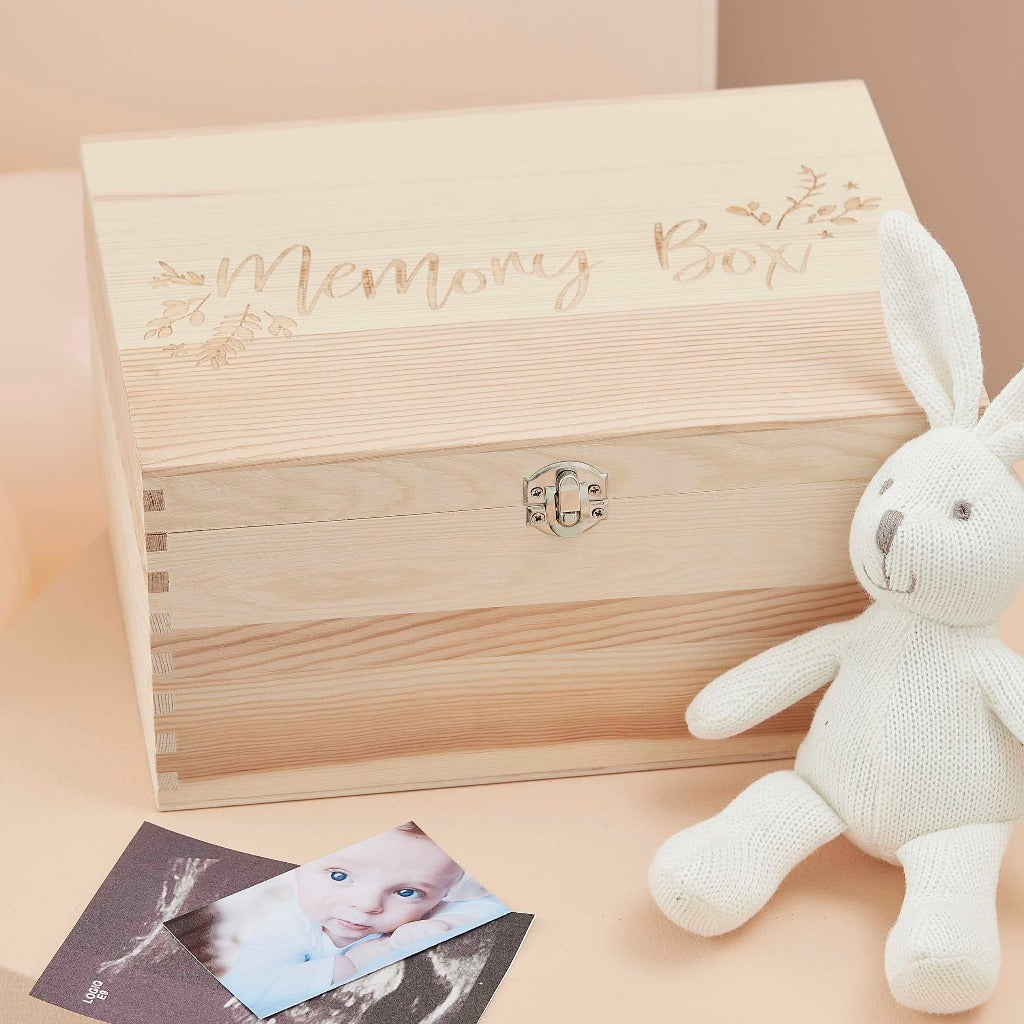 Wooden baby memory box