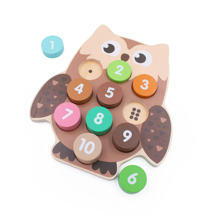 Owl wooden number puzzle