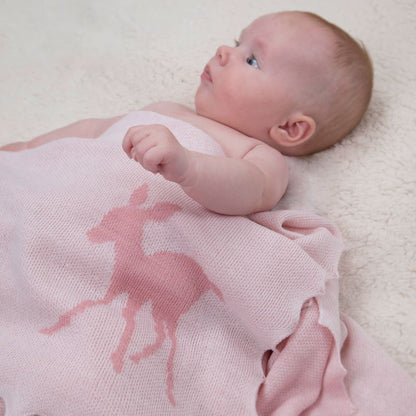 Knitted Pink Baby Girl Shawl 100% Pure Merino Wool, Luxury Baby Blankets, G H Hurt & Son Fawn Design Gift Boxed, Newborn Baby Gift, Christening Gift