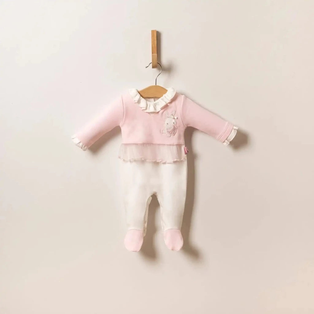 Baby Girl All In One Pink Frilled Romper