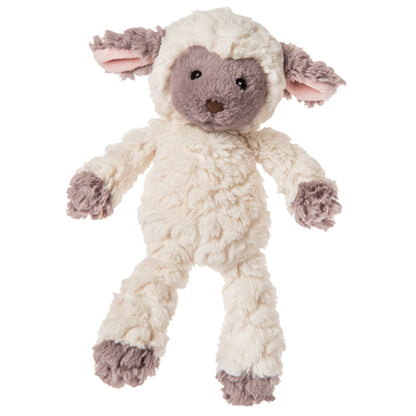 Soft cream lamb with brown face and ears in luxurious plush fabric 