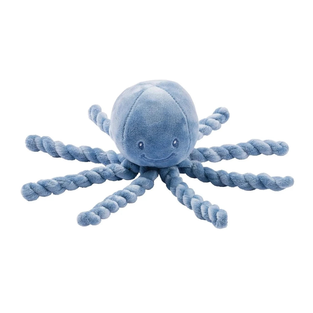 Blue plush octopus with twisted tenticles 
