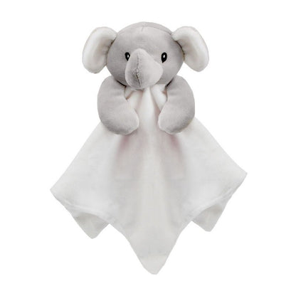 White and grey baby soft comforter  with elephant 