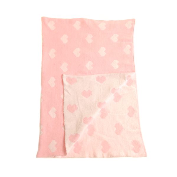 Baby Girl Blankets, Pink Chenille Heart Baby Blanket By Ziggle