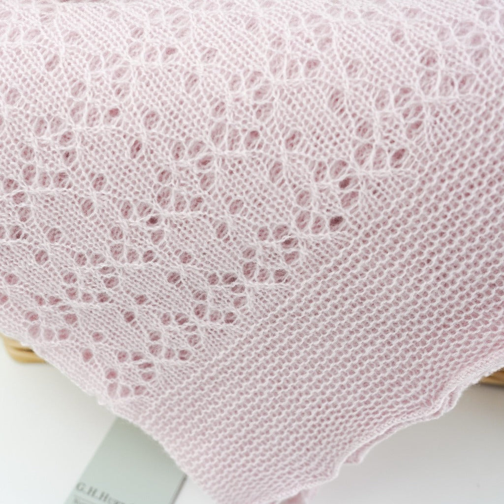 luxury cashmere baby shawl in pink by G H Hurt 